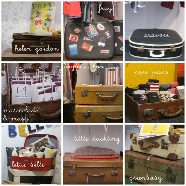 vintage suitcases and trunks at bubble london