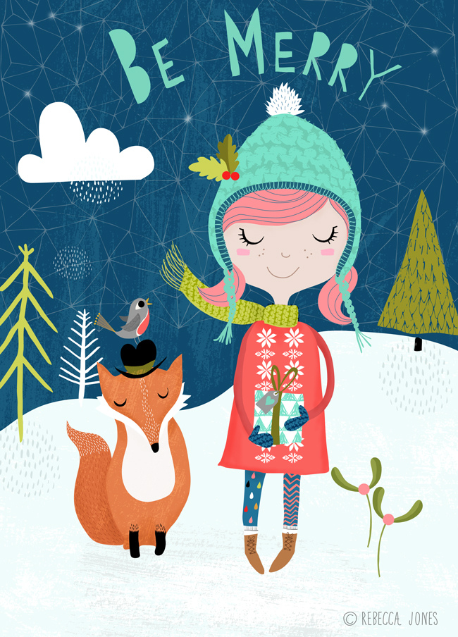 Rebecca Jones illustration Be Merry