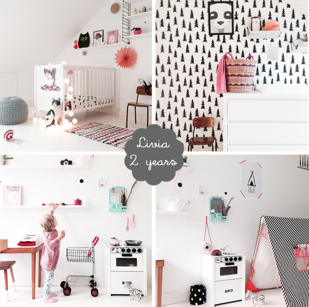 monochrome children's bedroom