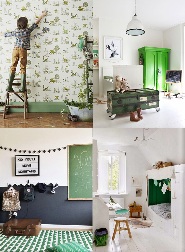 green kids bedroom